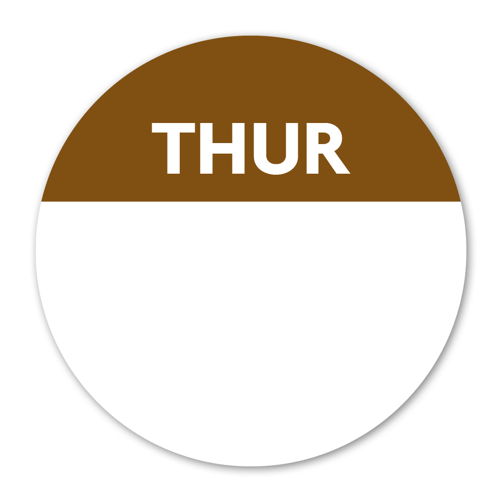 Brown Thursday Day Dot Label