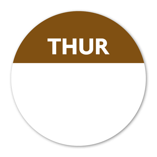 Brown Thursday Day Dot Label