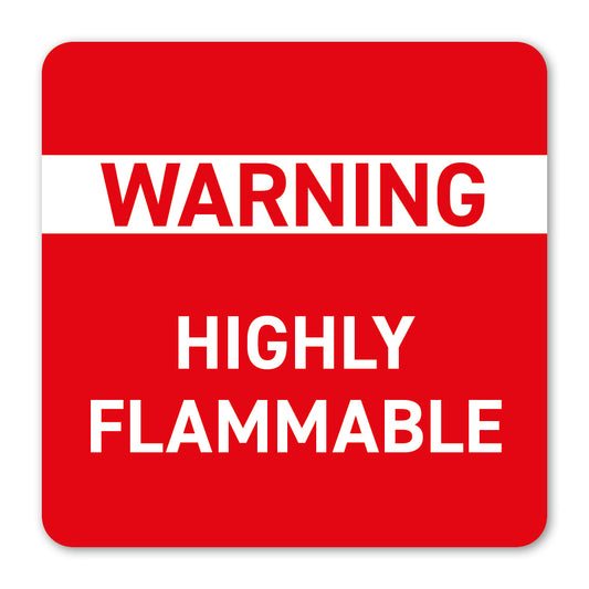 Warning Highly Flammable Red Label