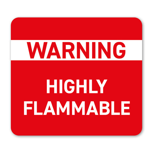 Warning Highly Flammable Red Label