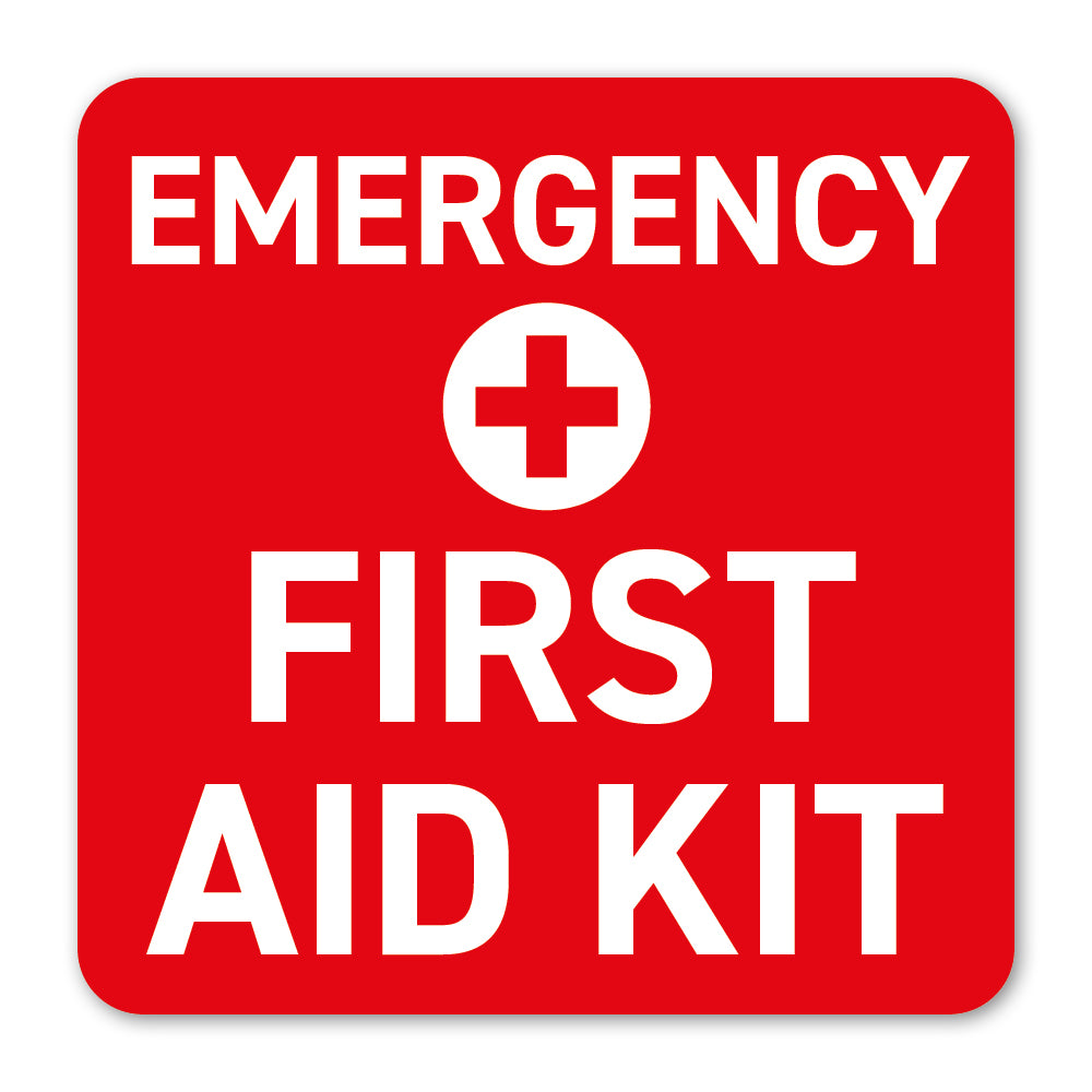 Emergency First Aid Kit Label