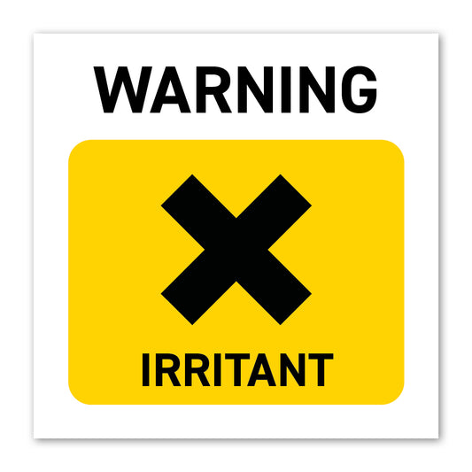 Warning Irritant Safety Label