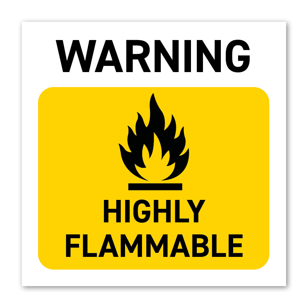 Warning Highly Flammable Safety Label