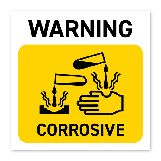 Warning Corrosive Safety Label