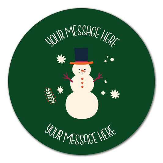 Christmas Snowman Present Label