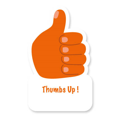 Orange Thumbs Up Sticker