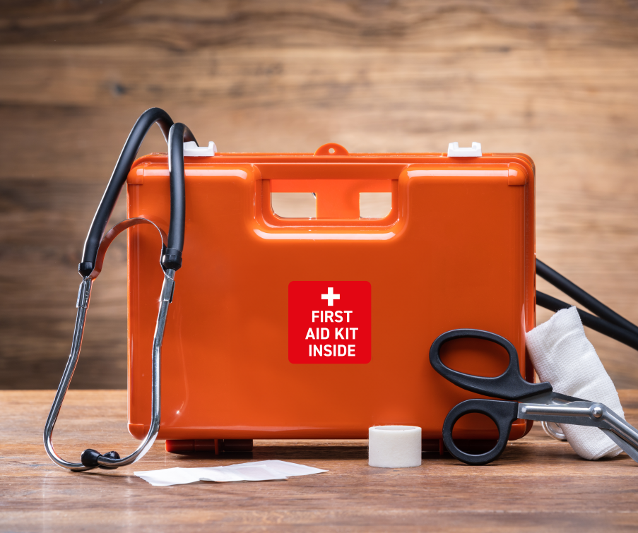 First Aid Kit Inside Label – Durable Polypropylene Sticker – Health & Safety Label