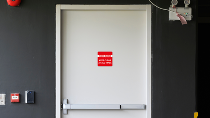 Fire Door Label – Durable Polypropylene Sticker – Health & Safety Label