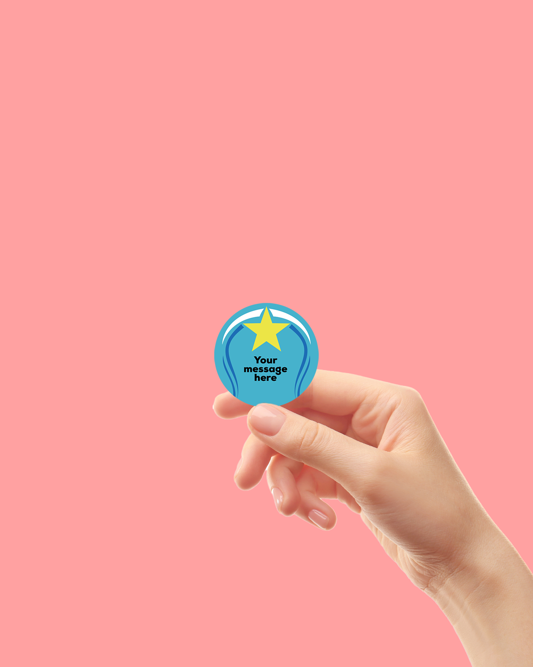 Self Adhesive Paper Label - Personalised Yellow Stars Rewards Label
