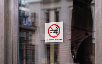 Durable Polypropylene Label - No Smoking Or Vaping Allowed Label