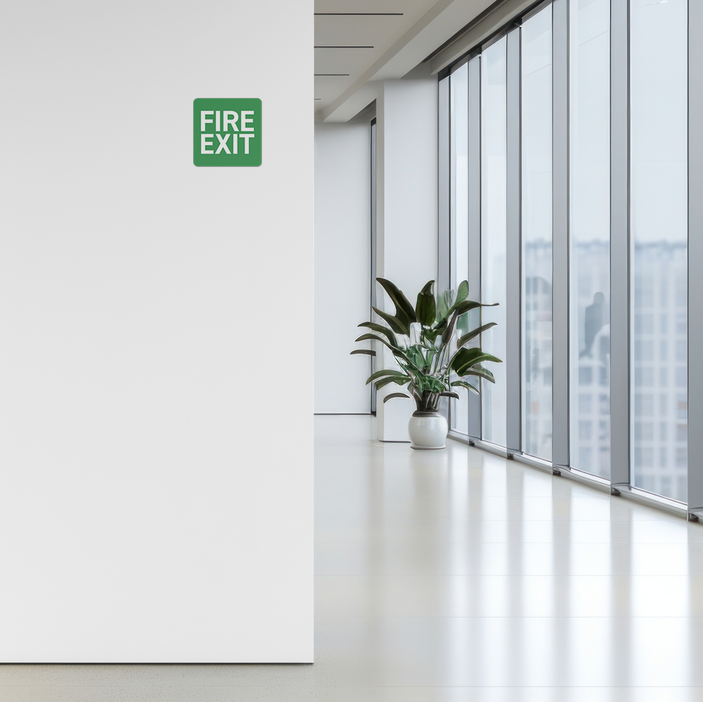 Green Fire Exit Label – Durable Polypropylene Sticker – Health & Safety Label