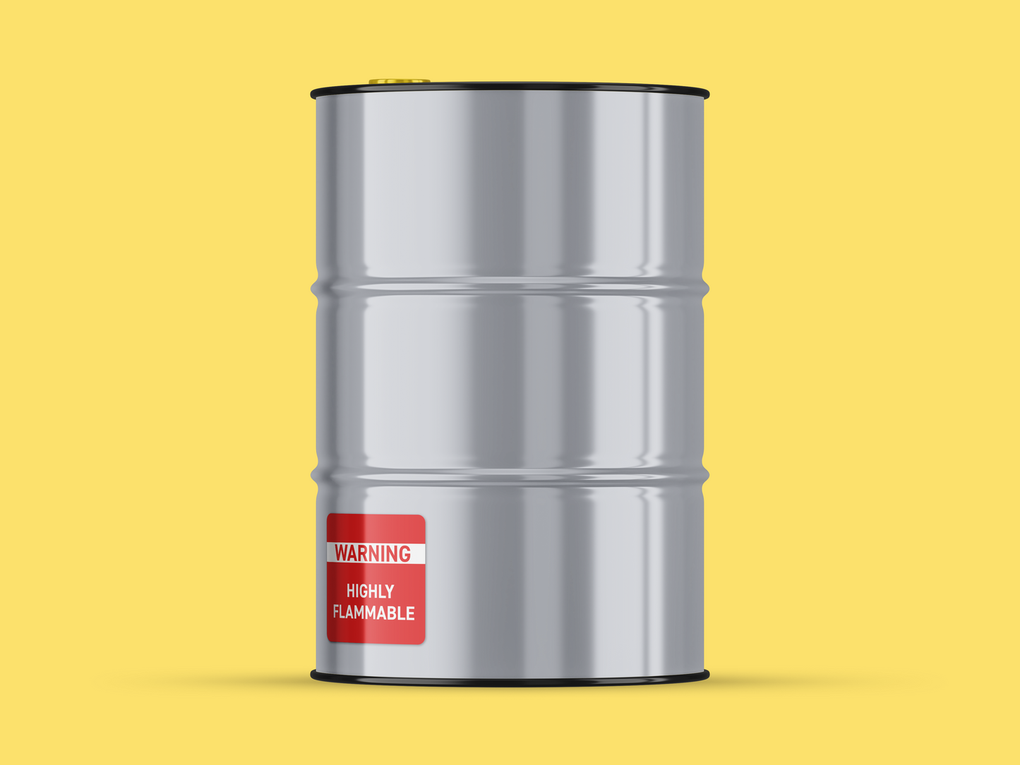 Durable Polypropylene Label - Highly Flammable Red Warning Label