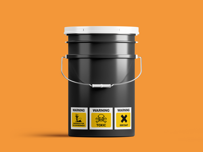 Warning Toxic Safety Label – Durable Polypropylene Sticker – Health & Safety Label